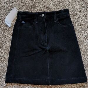 Lacoste Black Corduroy Mini Skirt Size 0 NEW